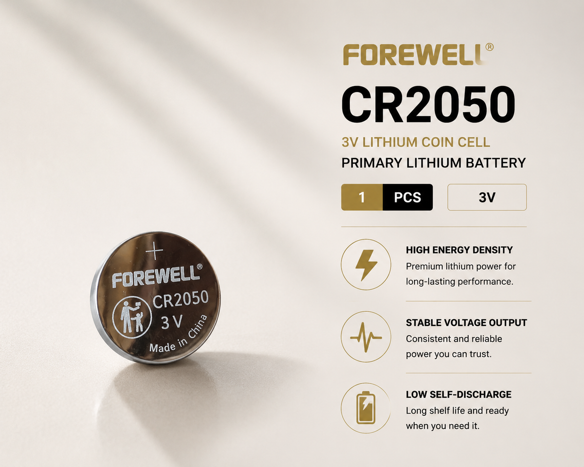 FOREWELL CR2050 3V lithium coin cell battery