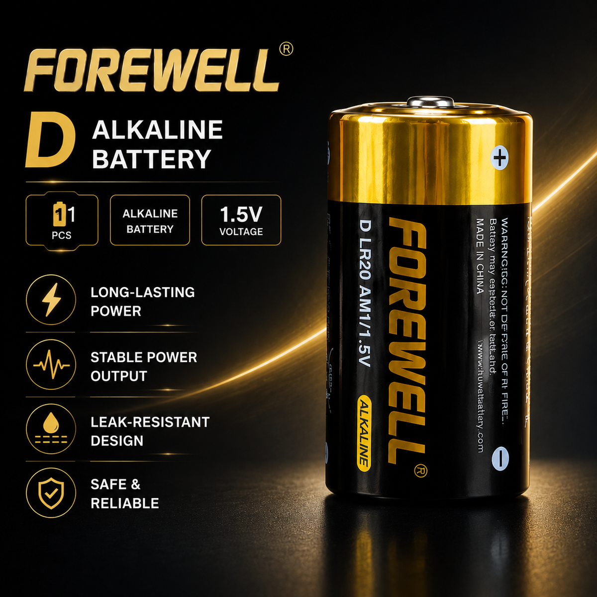 FOREWELL D LR20 1.5V alkaline battery