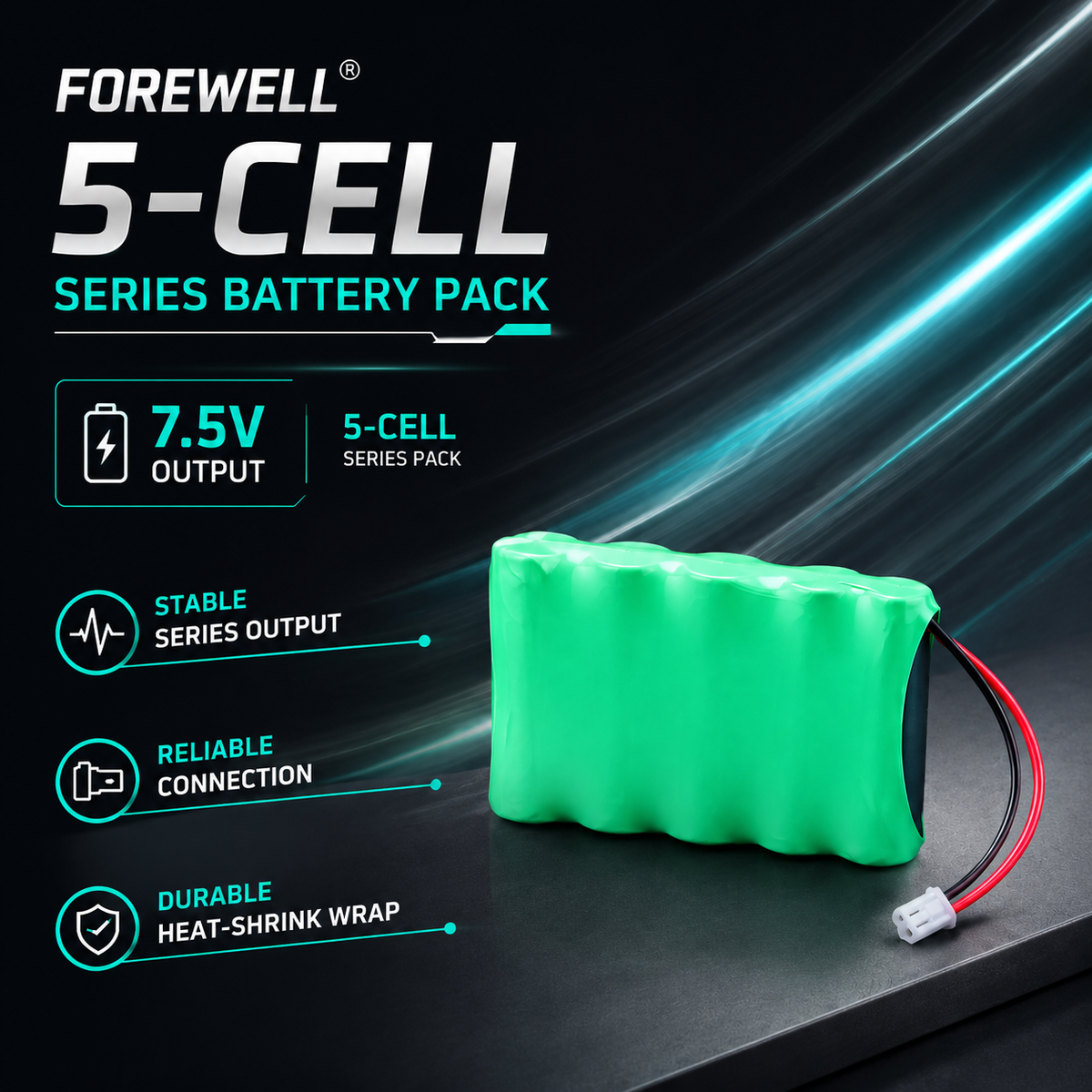 FOREWELL custom 5-cell 7.5V series battery pack