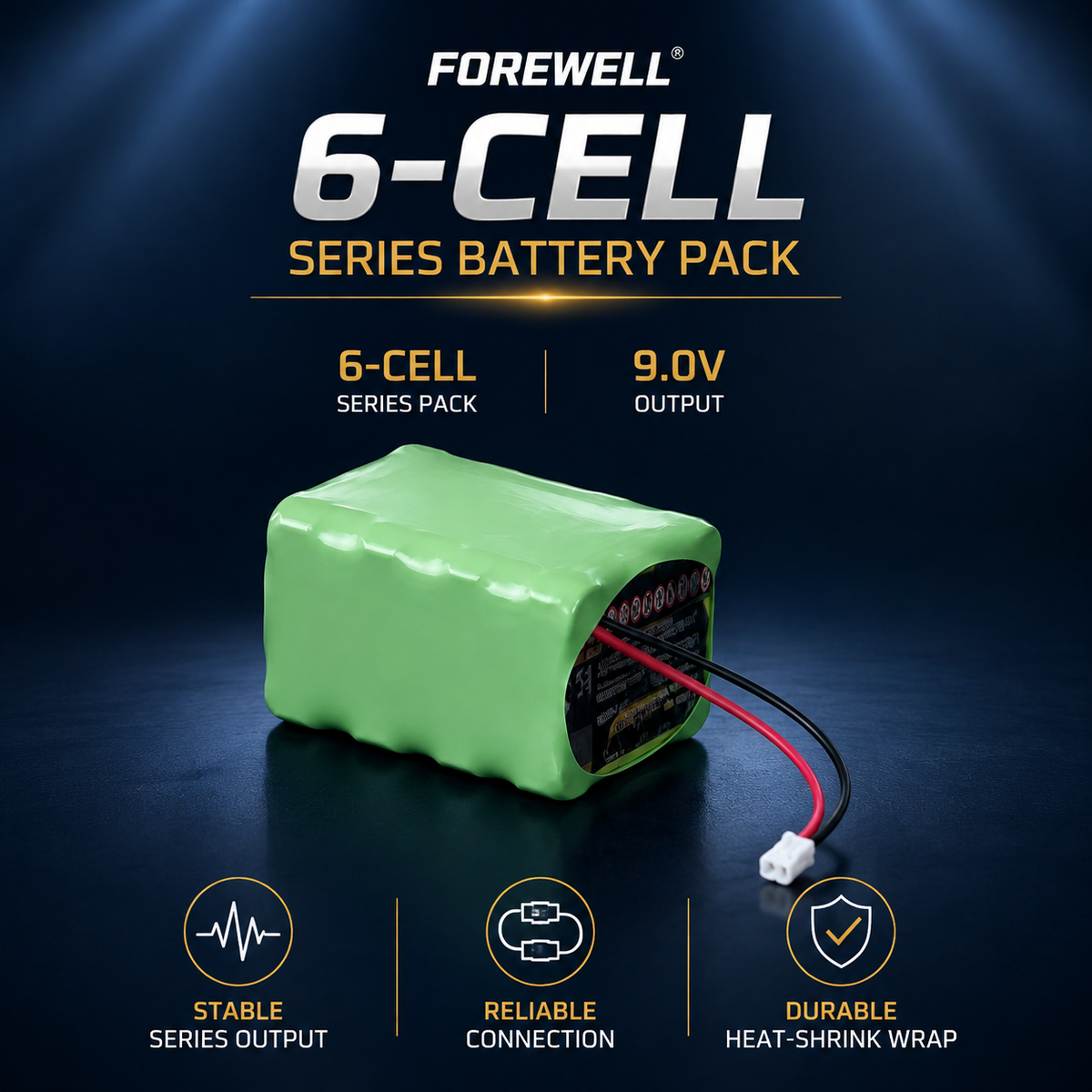 FOREWELL custom 6-cell 9V series battery pack