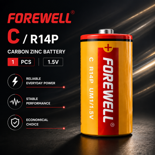 FOREWELL C R14P 1.5V carbon zinc battery