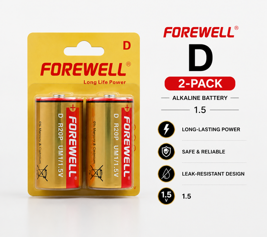 D R20P carbon zinc batteries with custom packaging