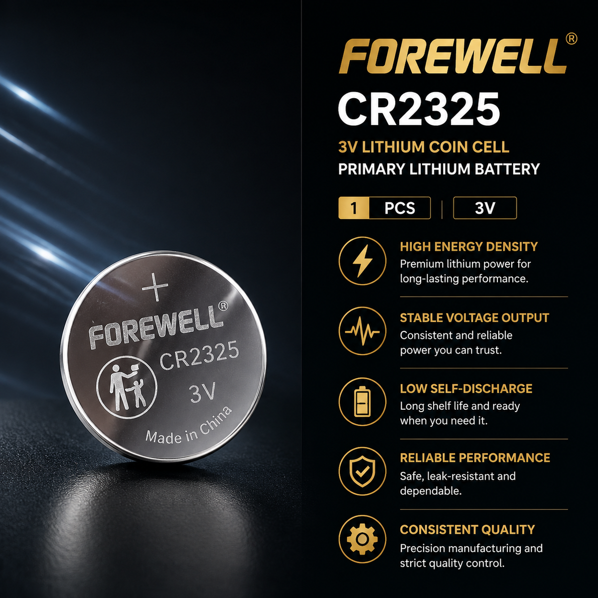 FOREWELL CR2325 lithium coin cell batteries