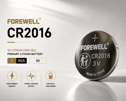 FOREWELL CR2016 lithium coin cell battery