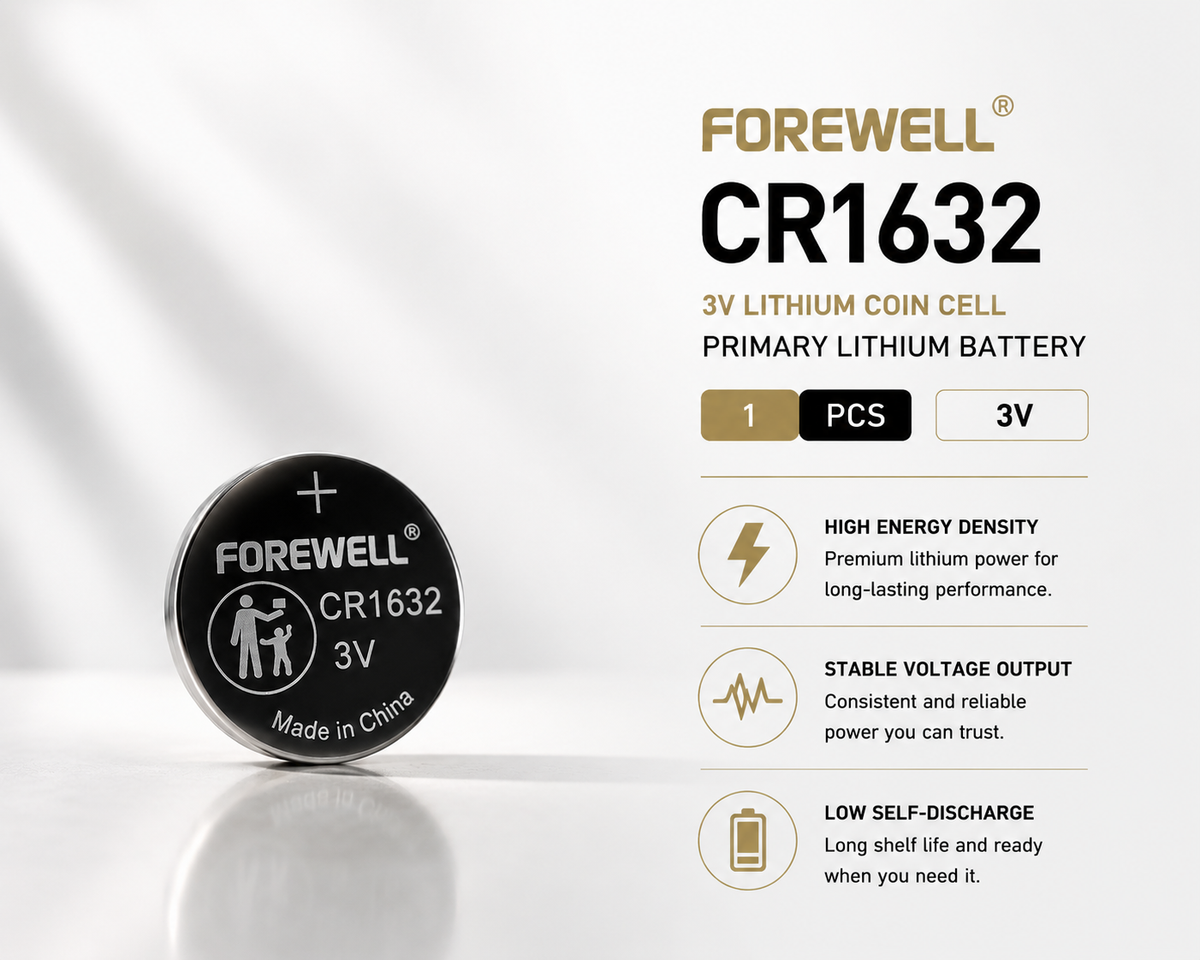 FOREWELL CR1632 3V lithium coin cell battery