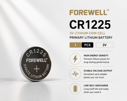 FOREWELL CR1225 3V lithium coin cell battery