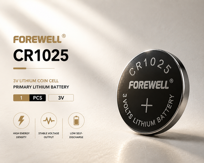 FOREWELL CR1025 3V lithium coin cell battery