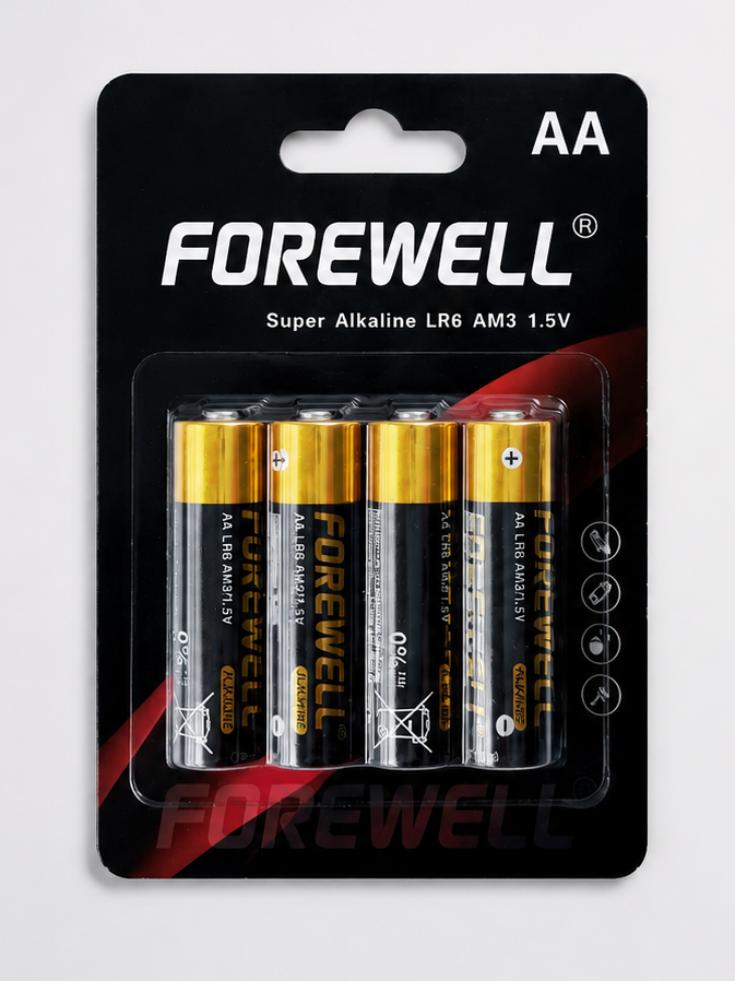 Custom 4-pack battery blister card packaging