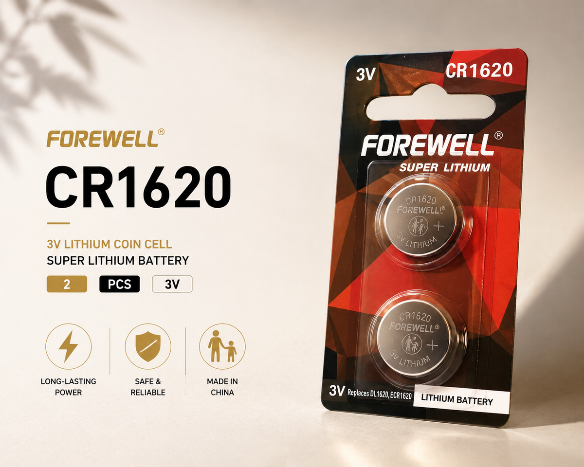 FOREWELL CR1620 3V lithium coin cell battery