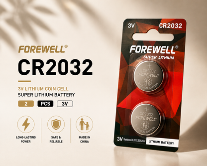 CR20 Series lithium coin cells with custom packaging