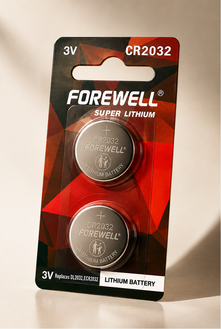 Custom 2-pack lithium coin cell blister card packaging