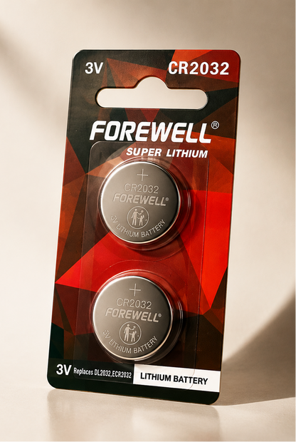 Custom 2-pack lithium coin cell blister card packaging