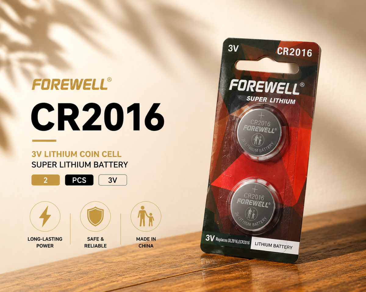 FOREWELL CR2016 lithium coin cell battery