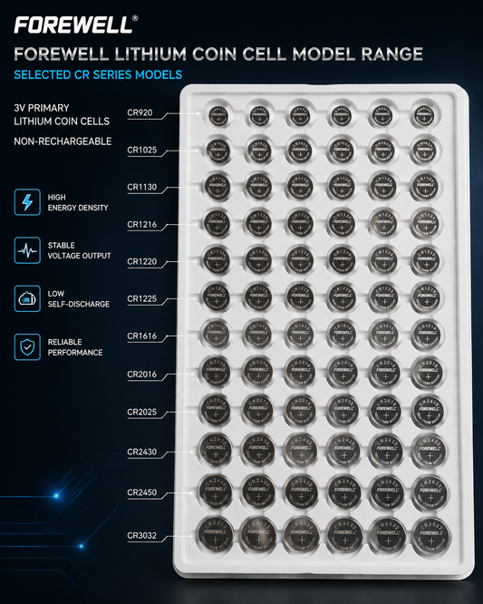 FOREWELL small diameter lithium coin cells in industrial tray