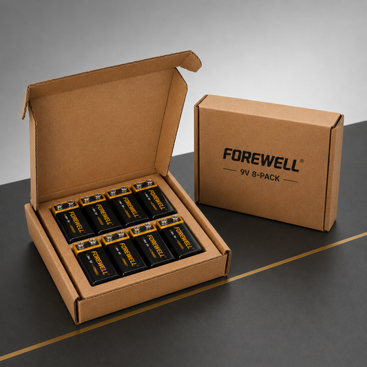 FOREWELL 9V 8-pack foldable battery carton