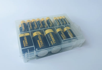 Private-label plastic battery box with custom sleeve